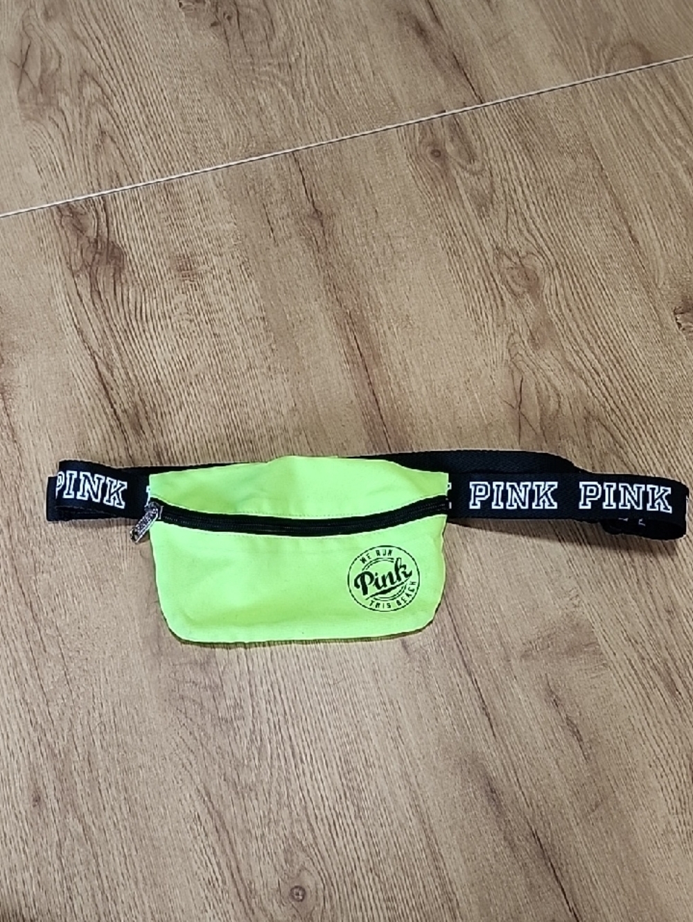 PINK Neon Lime Logo Belt Bag
